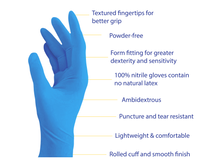 Load image into Gallery viewer, 100% Nitrile Exam Gloves - Blue