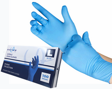 Load image into Gallery viewer, 100% Nitrile Exam Gloves - Blue
