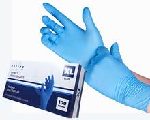 Load image into Gallery viewer, 100% Nitrile Exam Gloves - Blue
