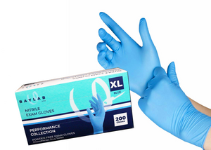 100% Nitrile Exam Gloves - Blue